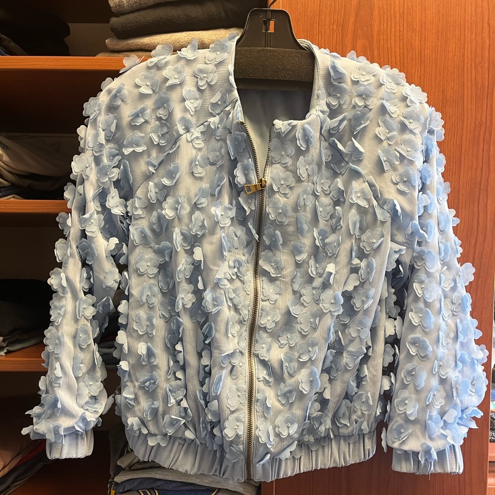 Floral Embellished Bomber Jacket